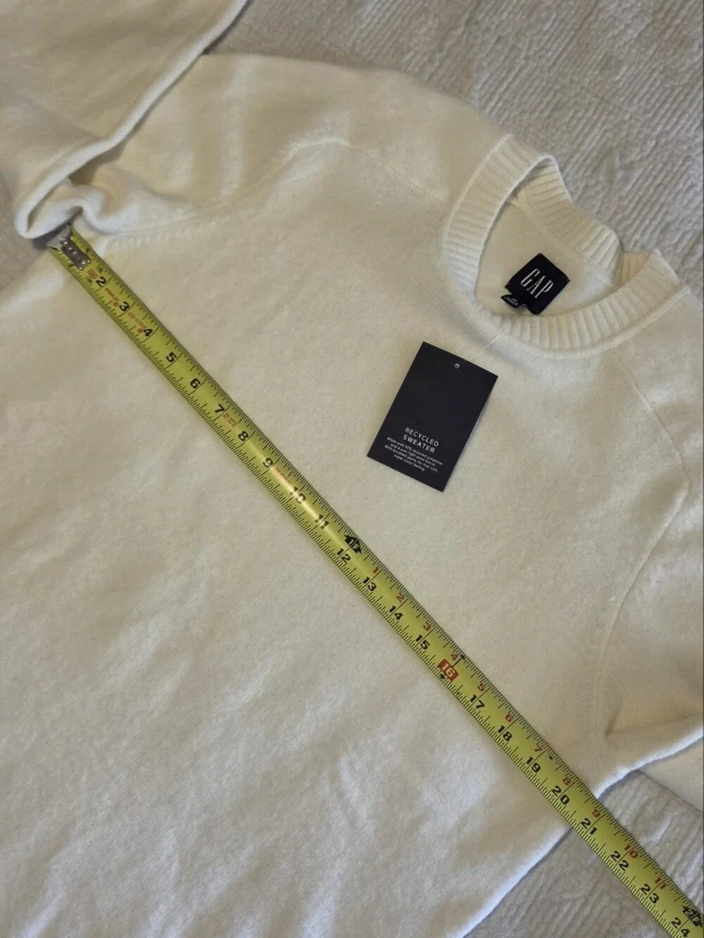 NWT GAP Crewneck Recycled Wool Blend Sweater in Ivory, Men's Size Medium